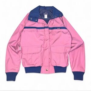 Vintage Woolrich Pink and Navy 80’s Bomber Jacket